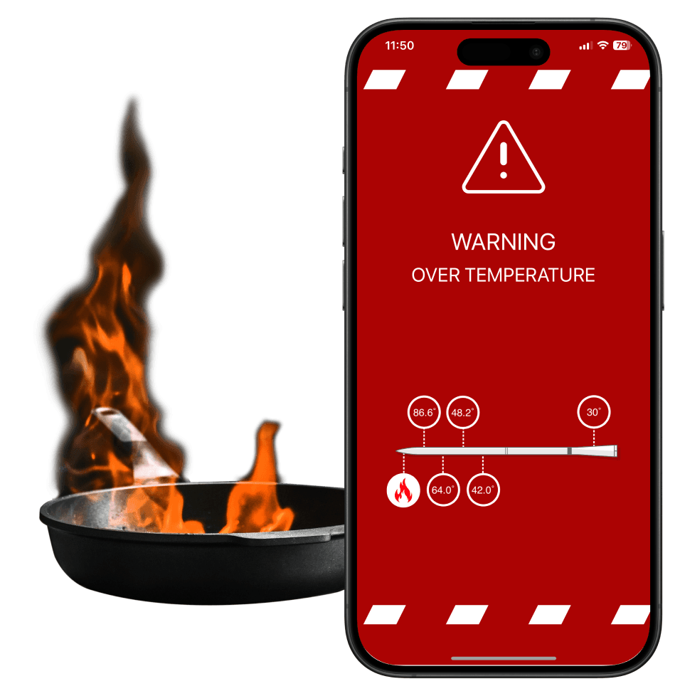 Food Safety & High Heat Alerts: Keep an eye on the cooking environment for flare-ups, when your coals are out, or something's just not right...